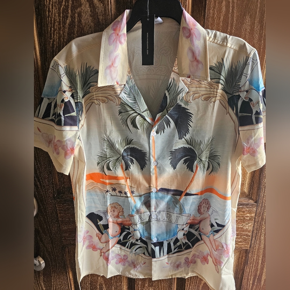 Amiri Tropical Print Short Sleeve Shirt